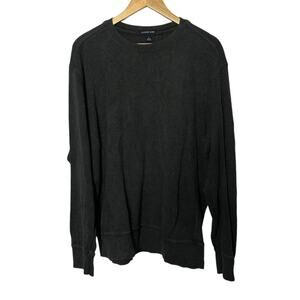 Lands End Charcoal Gray  Crewneck Ribbed Long Sleeve Sweater Men's Large 42-44